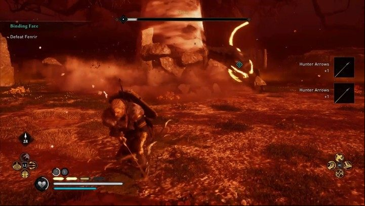 After a while, the wolf will jump to you again, which will give you a chance to continue the fight - Assassins Creed Valhalla: Binding Fate - Asgard - Assassins Creed Valhalla Guide and Walkthrough