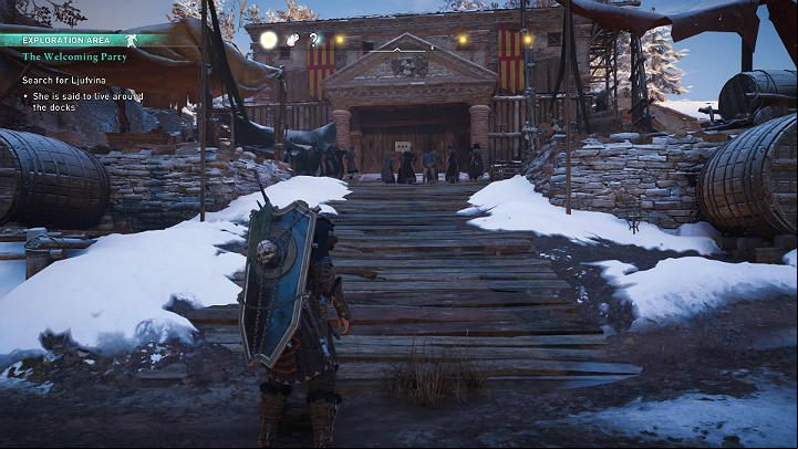 First, you need to look for Ljufvina, who is said to have lived somewhere around the docks - Assassins Creed Valhalla: The Welcoming Party - Jorvik - Assassins Creed Valhalla Guide and Walkthrough