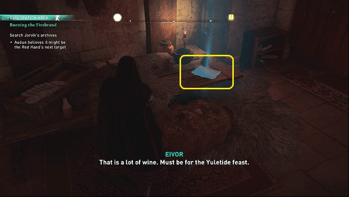 Audun believes the archives could become the next target of the Red Hand - Assassins Creed Valhalla: Burning the Firebrand - Jorvik - Assassins Creed Valhalla Guide and Walkthrough