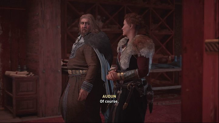 As soon as you try to read it you will witness a conversation between Audun and Ingerborg - Assassins Creed Valhalla: Burning the Firebrand - Jorvik - Assassins Creed Valhalla Guide and Walkthrough