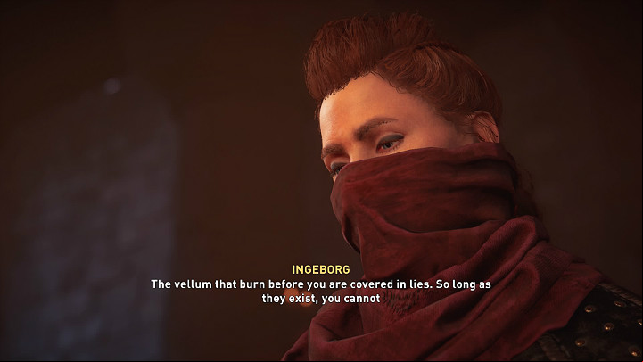 Inside, you will witness a situation where a priest asks a prioress for help in stopping the burning of holy writings - Assassins Creed Valhalla: Burning the Firebrand - Jorvik - Assassins Creed Valhalla Guide and Walkthrough