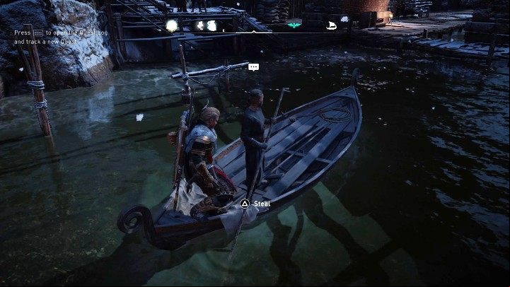 Jump on the boat and take control of it, and Eivor will throw the man into the water - Assassins Creed Valhalla: Deviled Water - Jorvik - Assassins Creed Valhalla Guide and Walkthrough