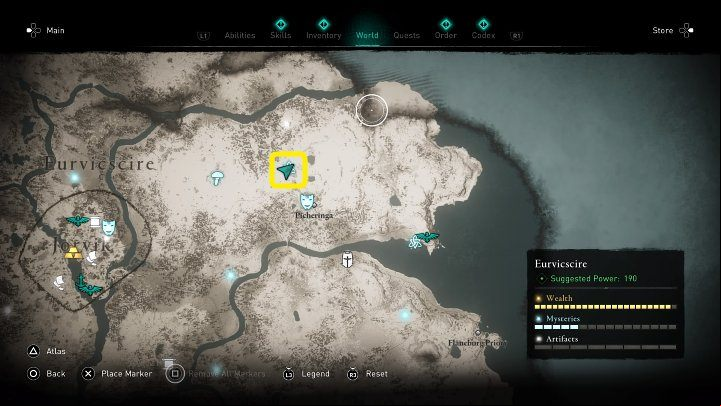 In the place marked in the picture above, you will meet a Viking warrior who talks to the rabbit Loki and demands him to send him a holmang master to test his strength - Assassins Creed Valhalla: Dellingr Rabbit - Eurvicscire - Assassins Creed Valhalla Guide and Walkthrough