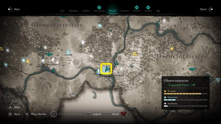 In the place marked in the picture above, you will meet Bron - Assassins Creed Valhalla: The Horn of Ragnar - Glowecestrescire - Assassins Creed Valhalla Guide and Walkthrough