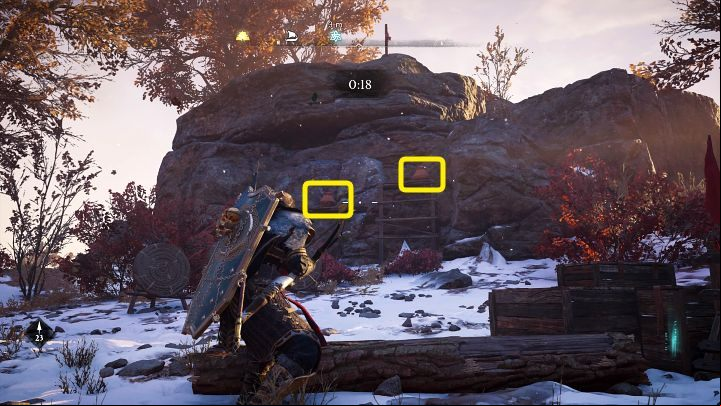Stand next to the people who practice and shoot at the very center of the target to attract the trainer's attention - Assassins Creed Valhalla: The Good Man of Sherwood - Snotinghamscire - Assassins Creed Valhalla Guide and Walkthrough