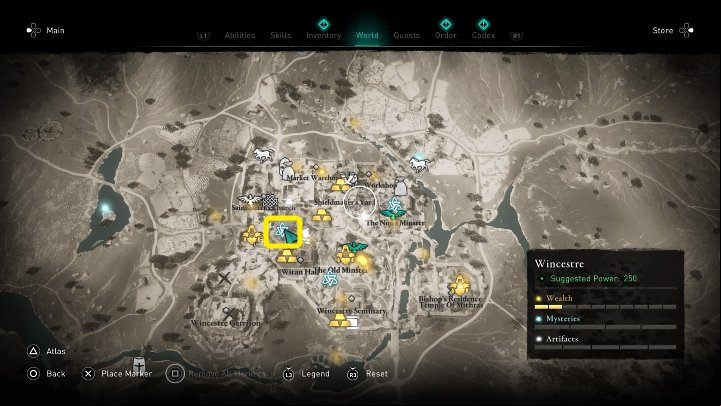 In the place indicated on the image above, you will meet Cedric, threatening the man locked in the house and willing to retrieve Aelfred's jewel - Assassins Creed Valhalla: Aelfreds Jewel - Wincestre - Assassins Creed Valhalla Guide and Walkthrough