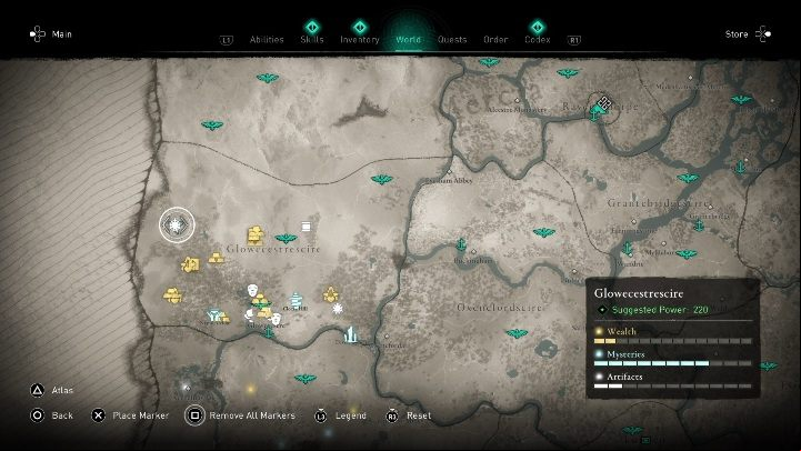 Location of the cursed place: north of Aelfwood - Assassins Creed Valhalla: Cursed symbol - Glowecestrescire secrets, locations - Glowecestrescire - Assassins Creed Valhalla Guide and Walkthrough