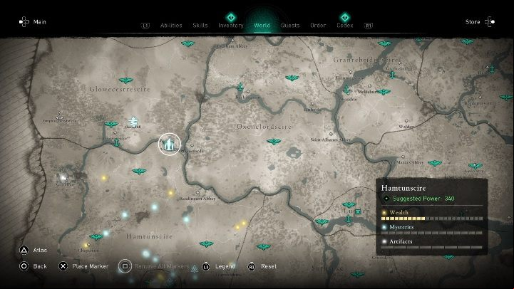 You will find it in the southeastern part of the map - Assassins Creed Valhalla: Standing Stones - Glowecestrescire secrets, locations - Glowecestrescire - Assassins Creed Valhalla Guide and Walkthrough
