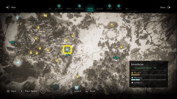 In the place marked on the image above, you will find an arena - Assassins Creed Valhalla: Pit of Slaughter - Jotunheim - Assassins Creed Valhalla Guide and Walkthrough