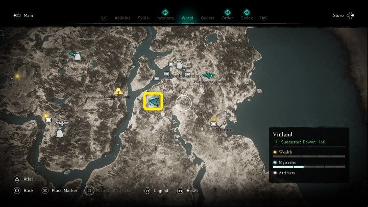 You will find a man's corpse in the place marked in the above picture - Assassins Creed Valhalla: A Dead Mans Tale - Vinland - Assassins Creed Valhalla Guide and Walkthrough