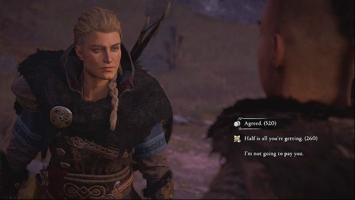 During the conversation, Tonna will state her price for information - Assassins Creed Valhalla: Bartering - Ledecestrescire - Assassins Creed Valhalla Guide and Walkthrough