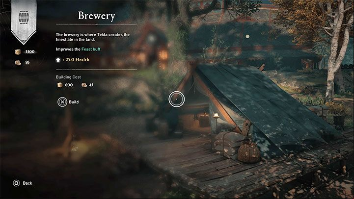 You must first build at least one building in the settlement that grants a feast bonus - it can be a distillery or a bakery - Assassins Creed Valhalla: Settlement - functions and upgrades - Basics - Assassins Creed Valhalla Guide and Walkthrough