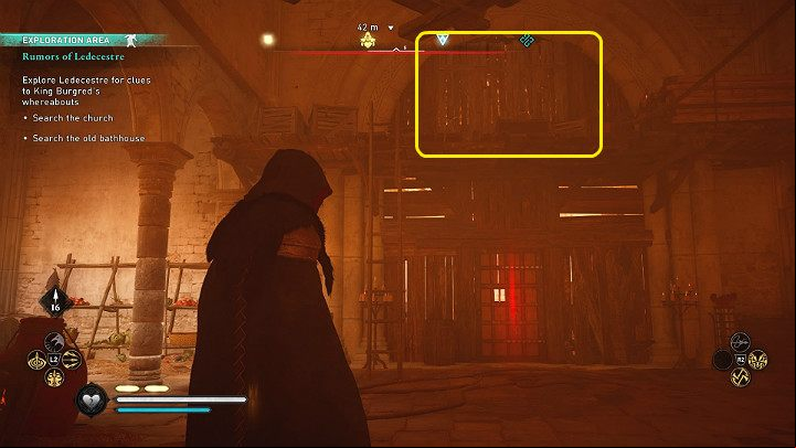 The door leading to the pointer is barricaded - Assassins Creed Valhalla: Rumors of the Ledecestre - Ledecestrescire - Assassins Creed Valhalla Guide and Walkthrough