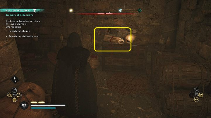 Go to the very end of the underground room - Assassins Creed Valhalla: Rumors of the Ledecestre - Ledecestrescire - Assassins Creed Valhalla Guide and Walkthrough