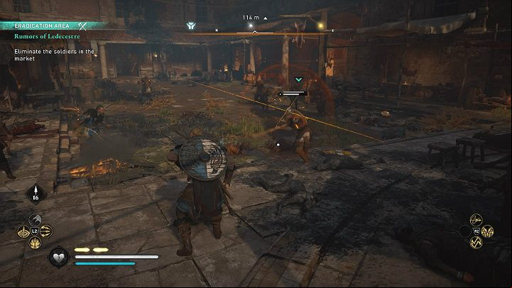 The boy will run ahead and attract the attention of the soldiers until he is on the market - Assassins Creed Valhalla: Rumors of the Ledecestre - Ledecestrescire - Assassins Creed Valhalla Guide and Walkthrough