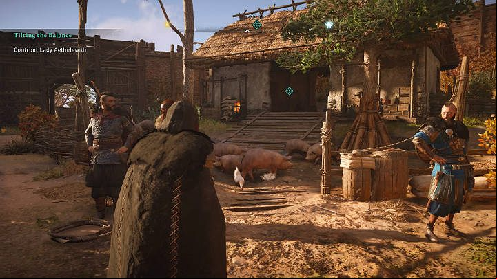Siegfried and Ubba are at Fort Tamworth guarding the wife of the fugitive king - Assassins Creed Valhalla: Tilting the Balance - Ledecestrescire - Assassins Creed Valhalla Guide and Walkthrough