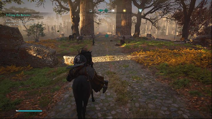 Call the horse, place the king on it, and then ride horseback to meet Sigurd and Ubba at Venonis - Assassins Creed Valhalla: Tilting the Balance - Ledecestrescire - Assassins Creed Valhalla Guide and Walkthrough