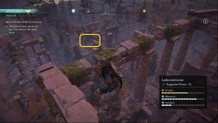 The exact location is not visible on the map, but you just need to turn in the direction visible in the picture above, and easily locate the statue that Leofirth spoke about - Assassins Creed Valhalla: Hunted - Ledecestrescire - Assassins Creed Valhalla Guide and Walkthrough