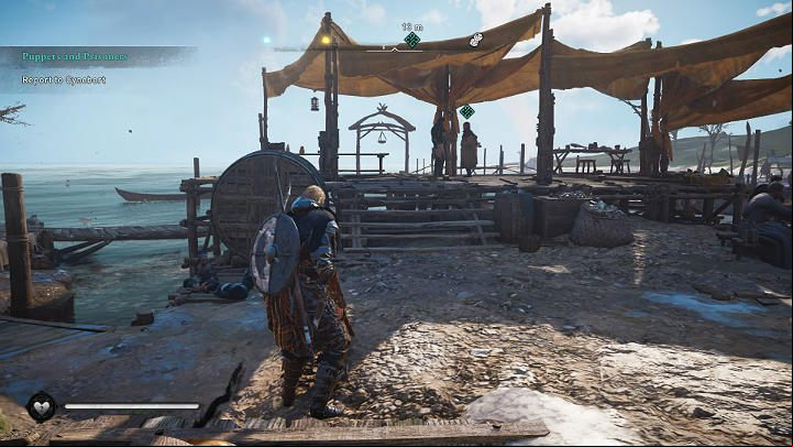 Go to a meeting with the abbot and give him the message – you will meet him at the port, accompanied by Basim - Assassins Creed Valhalla: Puppets and Prisoners - Cent - Assassins Creed Valhalla Guide and Walkthrough
