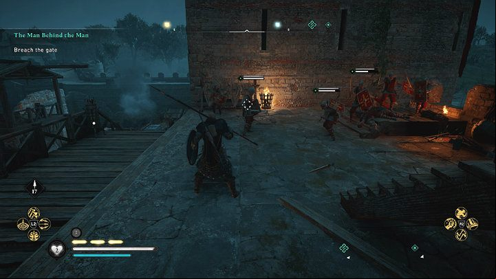 You can also climb the fortress's walls and finish off enemies and destroy their siege weapons with melee attacks - Assassins Creed Valhalla: The Man Behind the Man - Cent - Assassins Creed Valhalla Guide and Walkthrough
