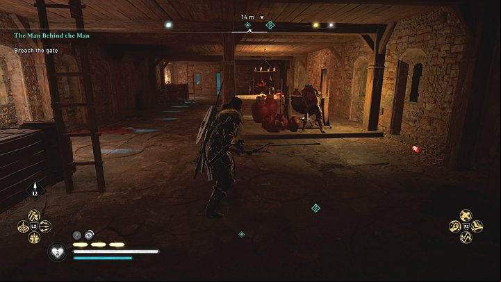 Then enter the room on the right or left and descend to the level below - Assassins Creed Valhalla: The Man Behind the Man - Cent - Assassins Creed Valhalla Guide and Walkthrough