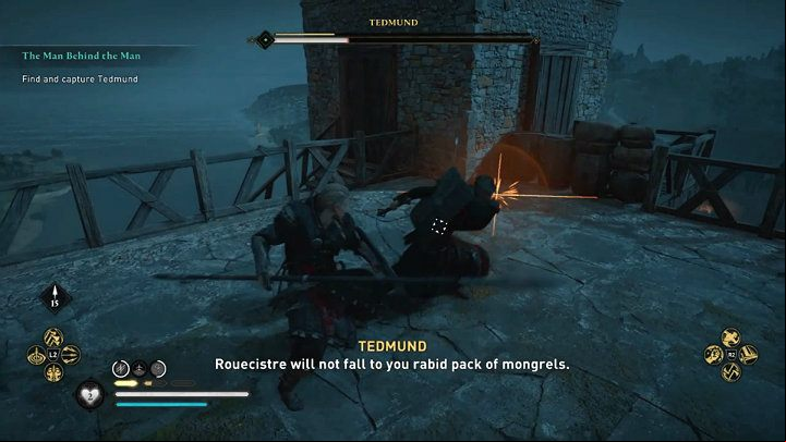Tedmund is not a demanding opponent and has no dangerous attacks - Assassins Creed Valhalla: The Man Behind the Man - Cent - Assassins Creed Valhalla Guide and Walkthrough