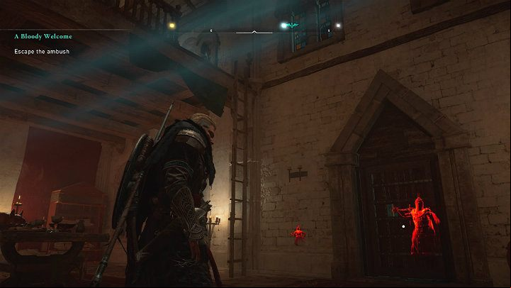 Fulke leaves the abbot's chambers and orders his people to eliminate Eivor and Basim - Assassins Creed Valhalla: A Bloody Welcome - Cent - Assassins Creed Valhalla Guide and Walkthrough