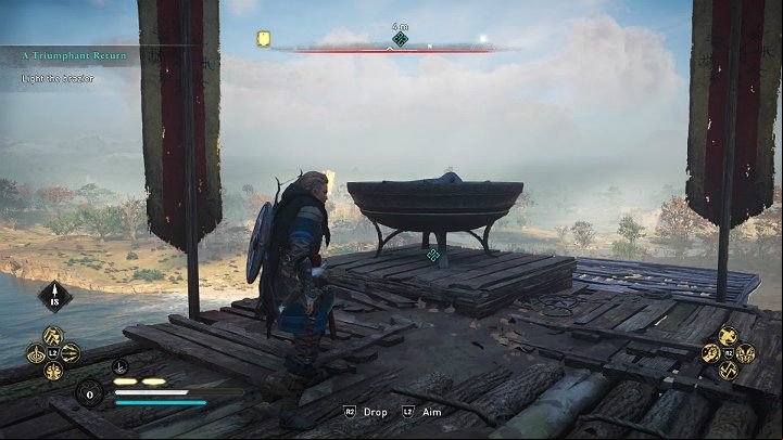When all the guards are dead, light the lighthouse to lure the rest of Rued's people and their leader to Dunwic - Assassins Creed Valhalla: A Triumphant Return - East Anglia - Assassins Creed Valhalla Guide and Walkthrough