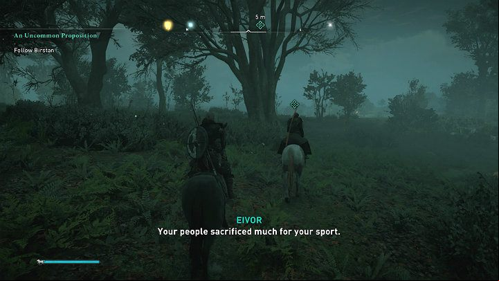 You will watch a cut-scene in which Birstan will invite Eivor to Colchester to discuss a certain delicate matter that has been bothering him for some time - Assassins Creed Valhalla: An Uncommon Proposition - Essexe - Assassins Creed Valhalla Guide and Walkthrough
