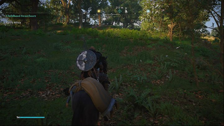 Call a horse and take Alfida to a secluded lake house in the Epinga forest to meet her brother - Assassins Creed Valhalla: Childhood Sweetheart - Essexe - Assassins Creed Valhalla Guide and Walkthrough