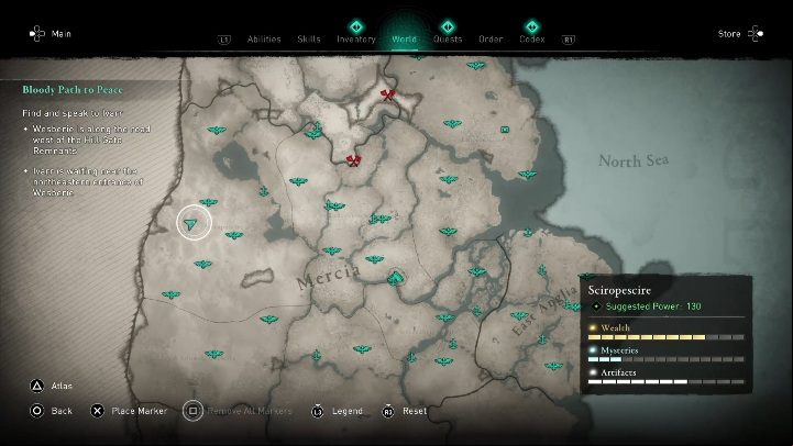 You will find the stones in the middle area of the map - Assassins Creed Valhalla: Standing stones - Sciropescire secrets, locations - Sciropescire - Assassins Creed Valhalla Guide and Walkthrough