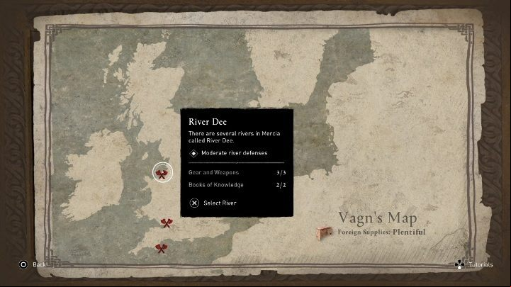 Map: River Dee - Assassins Creed Valhalla: Books of Knowledge - list of all, River Raids - Secrets - Assassins Creed Valhalla Guide and Walkthrough