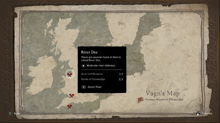 Map: River Dee - Assassins Creed Valhalla: Books of Knowledge - list of all, River Raids - Secrets - Assassins Creed Valhalla Guide and Walkthrough