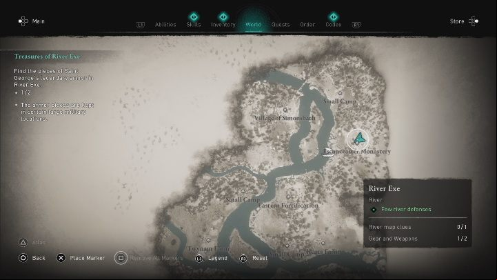 Camp: Escanceaster Monastery - Assassins Creed Valhalla: River Map Clues - list of all, River Raids - Secrets - Assassins Creed Valhalla Guide and Walkthrough