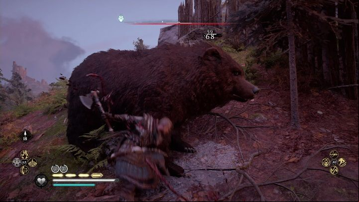 Most probably the bear appeared at another point, most often on a hill, right above the intended arena - Assassins Creed Valhalla: Legendary Animal - Sciropescire secrets, locations - Sciropescire - Assassins Creed Valhalla Guide and Walkthrough