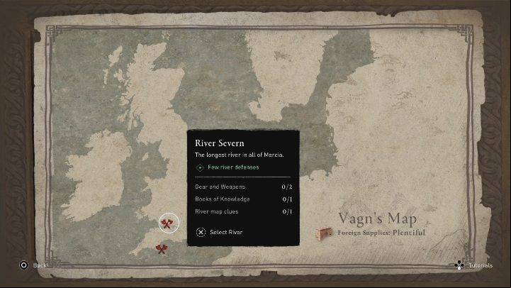 Map: River Severn - Assassins Creed Valhalla: Treasures of the River Severn - Walkthrough - Assassins Creed Valhalla Guide and Walkthrough
