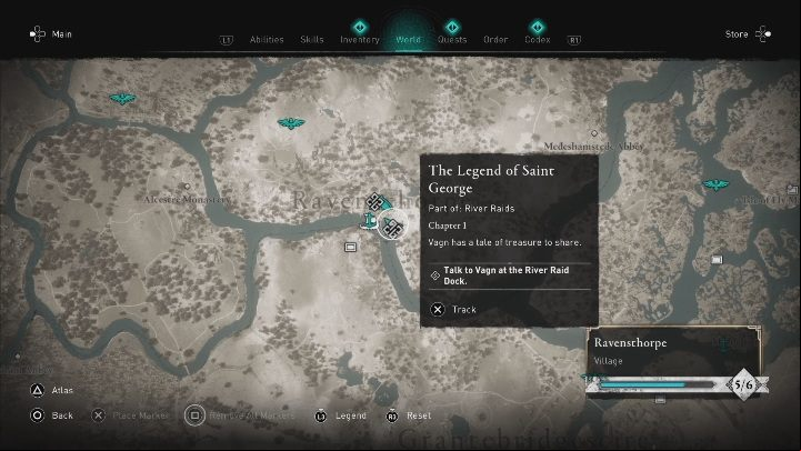 Mission beginning: Complete The Legend of Saint George quest - Assassins Creed Valhalla: Treasures of River Exe - Walkthrough - Assassins Creed Valhalla Guide and Walkthrough