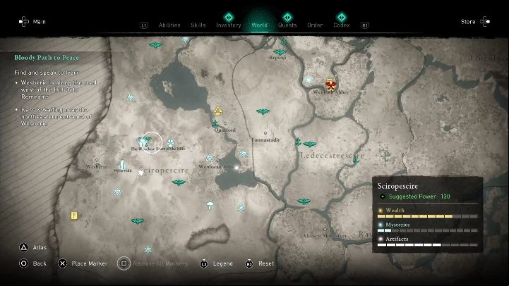 You will find the offering altar in the middle of the map, right next to the synchronization points - Assassins Creed Valhalla: Offering Altar - Sciropescire secrets, locations - Sciropescire - Assassins Creed Valhalla Guide and Walkthrough