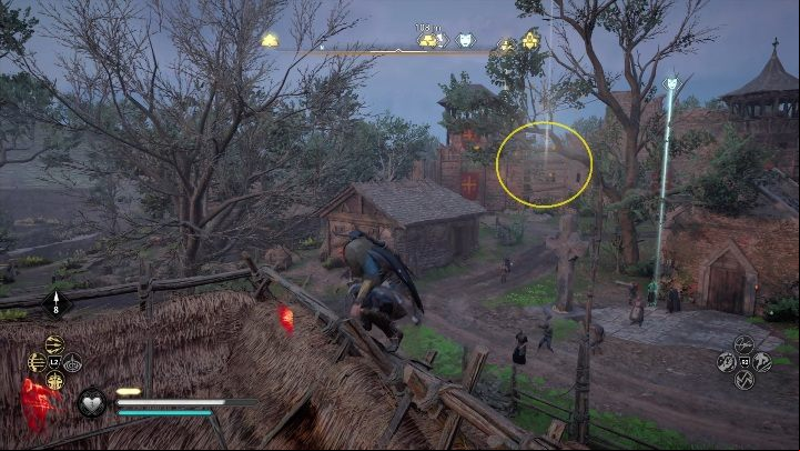 Start: The paper can be found in a wooden column placed in front of one of the houses - Assassins Creed Valhalla: Flying Paper - Cent secrets, locations - Cent - Assassins Creed Valhalla Guide and Walkthrough