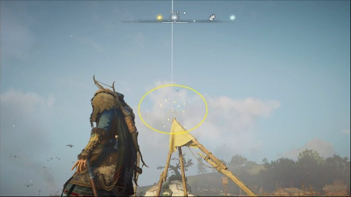 Start: The paper can be found in a wooden construction you can climb on - Assassins Creed Valhalla: Flying Paper - Cent secrets, locations - Cent - Assassins Creed Valhalla Guide and Walkthrough