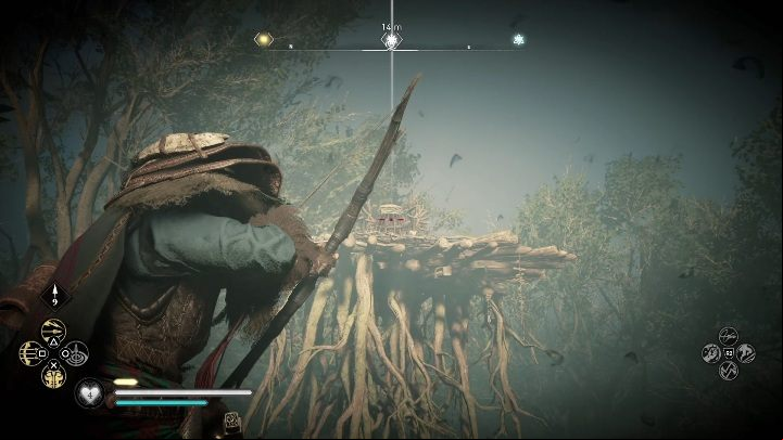 Location of the totem: in order to reach the totem, you must climb to the top of the hanging ropes - Assassins Creed Valhalla: Cursed symbol - Cent secrets, locations - Cent - Assassins Creed Valhalla Guide and Walkthrough