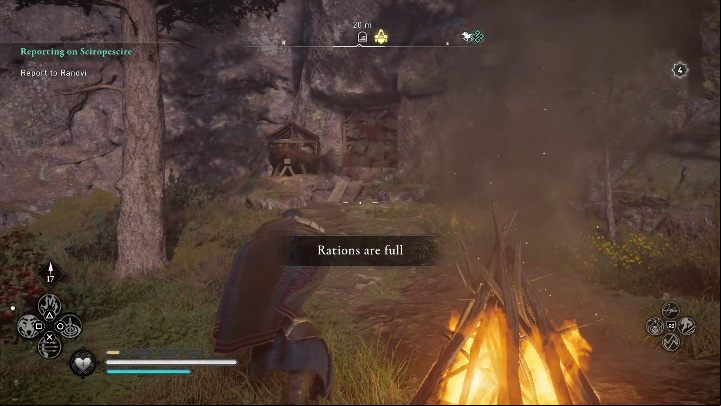 In order to get to it you have to destroy the rocks that are blocking the age to the cave - Assassins Creed Valhalla: Gear - Sciropescire secrets, locations - Sciropescire - Assassins Creed Valhalla Guide and Walkthrough