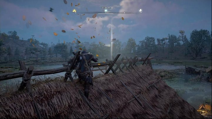End: The page will stop on the roof, right by the water - Assassins Creed Valhalla: Flying Paper - Hamtunscire secrets, locations - Hamtunscire - Assassins Creed Valhalla Guide and Walkthrough