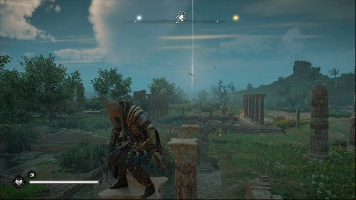 Start: The page is located on one of the columns - Assassins Creed Valhalla: Flying Paper - Hamtunscire secrets, locations - Hamtunscire - Assassins Creed Valhalla Guide and Walkthrough