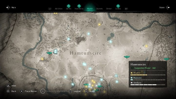 You will find this Treasure of Britain near Chepeham, next to the sync point - Assassins Creed Valhalla: Treasures of Britain - Hamtunscire secrets, locations - Hamtunscire - Assassins Creed Valhalla Guide and Walkthrough