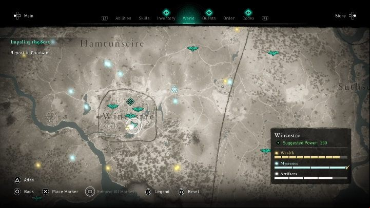 You will find the Treasure Hoard Map in the southern part of the city - Assassins Creed Valhalla: Treasure map - Wincestre secrets, locations - Wincestre - Assassins Creed Valhalla Guide and Walkthrough