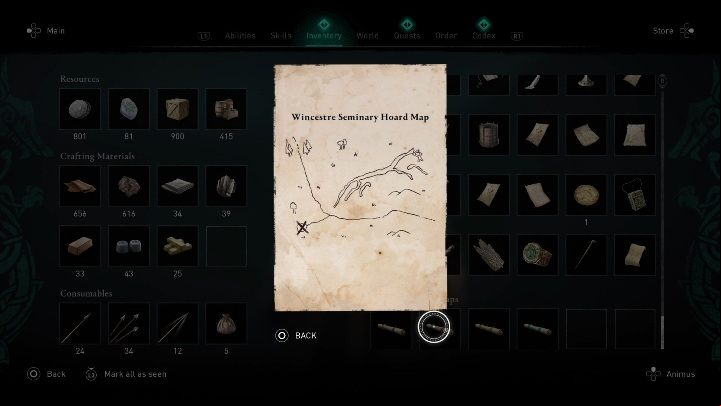 You will find the diagram in the northern part of the region - Assassins Creed Valhalla: Treasure map - Wincestre secrets, locations - Wincestre - Assassins Creed Valhalla Guide and Walkthrough