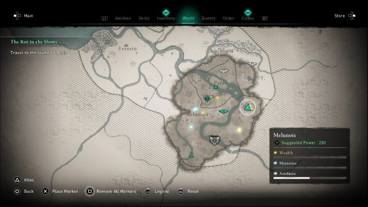 1 - AC Valhalla Siege of Paris: Treasure Hoard Map, Melunois - secrets - Melunois - Assassins Creed Valhalla Guide and Walkthrough