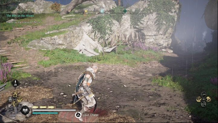 When you arrive at the quest location, you simply have to open the chest - AC Valhalla Siege of Paris: Frankish nobles, Melunois - secrets - Melunois - Assassins Creed Valhalla Guide and Walkthrough