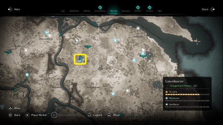 In the place marked on the above picture you will find a camp guarded by several mercenaries - deal with them to proceed to the next stage of this quest - Assassins Creed Valhalla: The Twit Saga, part 2 - Lincolnscire - Assassins Creed Valhalla Guide and Walkthrough